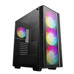 Kép 1/14 - DeepCool Számítógépház - MATREXX55 V4 C (fekete, ablakos, 3x14cm + 1x12cm A-RGB venti, ATX, 1xUSB3.0, Type-C)