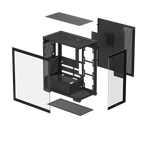 Kép 10/11 - DeepCool Számítógépház - CG580 (fekete, ablakos, venti nélkül, BTS, ATX, 2xUSB3.0, 1xUSB2.0)