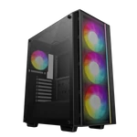 Kép 1/15 - DeepCool Számítógépház - MATREXX55 MESH V4 C (fekete, ablakos, 3x14cm + 1x12cm A-RGB venti, ATX, 1xUSB3.0, Type-C)