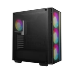 Kép 2/15 - DeepCool Számítógépház - MATREXX55 MESH V4 C (fekete, ablakos, 3x14cm + 1x12cm A-RGB venti, ATX, 1xUSB3.0, Type-C)