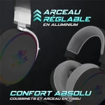 Kép 7/11 - Spirit of Gamer Wireless Fejhallgató - MIC-XH1700W (MultiPlatform, mikrofon, hangerőszabályzó, nagy-párnás, fehér)