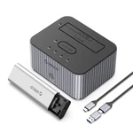 Kép 1/2 - Orico M.2 SSD/HDD Dokkoló - IT28E-C-EU (M.2 NVMe + 2,5"/3,5" HDD -> USB-A/C, Klón funkció, Max.: 10Gbps, szürke)