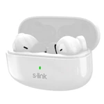 Kép 2/6 - S-Link Fülhallgató Vezeték Nélküli - SL-TWS08 White (Type-C, 4x HD mikrofon, 40 óra, fehér)