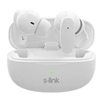 Kép 3/6 - S-Link Fülhallgató Vezeték Nélküli - SL-TWS08 White (Type-C, 4x HD mikrofon, 40 óra, fehér)