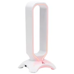 Kép 2/5 - The G-Lab Fejhallgató állvány - K-STAND-RADON-W  (fehér, 2xUSB3.0, műanyag)