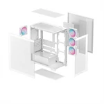 Kép 14/15 - DeepCool Számítógépház - CG580 4F WH (fehér, ablakos, 4x12cm A-RGB, BTF, ATX, 2xUSB3.0, 1xUSB2.0)
