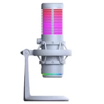 Kép 3/8 - Rampage Mikrofon - BEMOL (USB, PC/MAC/Android, zajelnyomó, állvány, fehér, 2m kábel, RGB)