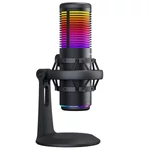 Kép 1/8 - Rampage Mikrofon - BEMOL (USB, PC/MAC/Android, zajelnyomó, állvány, fekete, 2m kábel, RGB)