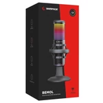 Kép 8/8 - Rampage Mikrofon - BEMOL (USB, PC/MAC/Android, zajelnyomó, állvány, fekete, 2m kábel, RGB)