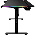 Kép 3/5 - The G-Lab Gamer Asztal - K DESK PLATINIUM (140x75cm, fém, pohár, fejhallgatótartó, fekete, motoros magasság áll., RGB)