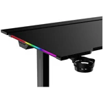 Kép 5/5 - The G-Lab Gamer Asztal - K DESK PLATINIUM (140x75cm, fém, pohár, fejhallgatótartó, fekete, motoros magasság áll., RGB)
