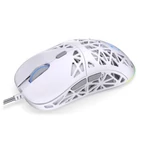 Kép 5/8 - Endorfy Egér - LIV Onyx White (Honeycomb, 8000 DPI, ARGB, PixArt PAW3311, optikai, 1,8m, fehér)