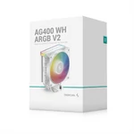 Kép 10/10 - DeepCool CPU Cooler - AG400 WH ARGB V2 (31,6 dB; max, 128,93 m3/h; 4pin csatlakozó, 4 db heatpipe, 12cm, PWM, fehér)