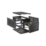 Kép 9/9 - Sharkoon Számítógépház - Shark Zone C10 (fekete; fekete belső; mITX; 2xUSB3.0; 2xUSB2.0; I/O; 120mm ventilátor)