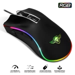 Kép 1/11 - Spirit of Gamer Egér - PRO-M6 RGB (4800DPI, 500Hz, 8 programozható gomb, RGB LED, 1,8 m harisnyázott kábel, fekete)