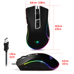 Kép 8/11 - Spirit of Gamer Egér - PRO-M6 RGB (4800DPI, 500Hz, 8 programozható gomb, RGB LED, 1,8 m harisnyázott kábel, fekete)