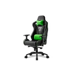 Kép 1/3 - Sharkoon Gamer szék - Skiller SGS4 Black/Green (állítható háttámla/magasság; 4D kartámasz; PVC; aluminium talp; 150kg-ig
