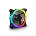 Kép 1/2 - Sharkoon Cooler 12cm - SHARK Blades RGB (18.2dB; 94.8 m3/h; 1200rpm; 20x RGB Led; 3pin + 4pin csatlakozó; ház hűtésre)