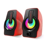 Kép 2/5 - Rampage Hangszóró 2.0 - RMS-G7 Falsetto (6W RMS; hangerőszabályzó; 3,5mm jack; USB, RGD LED, Piros)