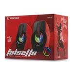 Kép 4/5 - Rampage Hangszóró 2.0 - RMS-G7 Falsetto (6W RMS; hangerőszabályzó; 3,5mm jack; USB, RGD LED, Piros)