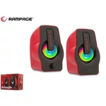 Kép 5/5 - Rampage Hangszóró 2.0 - RMS-G7 Falsetto (6W RMS; hangerőszabályzó; 3,5mm jack; USB, RGD LED, Piros)