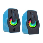 Kép 1/5 - Rampage Hangszóró 2.0 - RMS-G7 Falsetto (6W RMS; hangerőszabályzó; 3,5mm jack; USB, RGD LED, Kék)