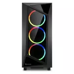 Kép 2/8 - Sharkoon Számítógépház - REV 200 RGB (fekete; ATX,mATX; alsó táp; 5x120mm v.; 2xUSB3.0, 2xUSB2.0, I/O)