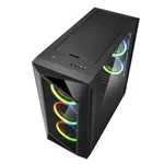 Kép 3/8 - Sharkoon Számítógépház - REV 200 RGB (fekete; ATX,mATX; alsó táp; 5x120mm v.; 2xUSB3.0, 2xUSB2.0, I/O)