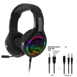 Kép 6/8 - Spirit of Gamer Fejhallgató - PRO-H8 RGB Dark (MultiPlatform, mikrofon, 3.5mm jack, hangerőszabályzó, 2m kábel, fekete)