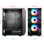 Kép 11/11 - Spirit of Gamer Számítógépház - Rogue VI RGB (fekete, ablakos, 8x12cm ventilátor, alsó táp,  ATX, 1xUSB3.0, 2xUSB2.0)