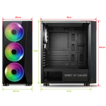 Kép 9/9 - Spirit of Gamer Számítógépház - GHOST III RGB (fekete, ablakos, 8x12cm ventilátor, ATX, mATX, 2xUSB3.0, 1xUSB2.0)