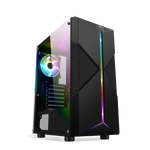 Kép 2/11 - Spirit of Gamer Számítógépház - CLONE 3 Black (fekete, ablakos, 8x12cm ventilátor, alsó táp,  ATX, 1xUSB3.0, 2xUSB2.0)