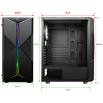 Kép 11/11 - Spirit of Gamer Számítógépház - CLONE 3 Black (fekete, ablakos, 8x12cm ventilátor, alsó táp,  ATX, 1xUSB3.0, 2xUSB2.0)