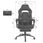 Kép 6/8 - Spirit of Gamer szék - MUSTANG Black (állítható dőlés/magasság; kihajtható lábtartó; max.120kg-ig, fekete)