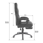 Kép 7/8 - Spirit of Gamer szék - MUSTANG Black (állítható dőlés/magasság; kihajtható lábtartó; max.120kg-ig, fekete)