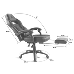 Kép 8/8 - Spirit of Gamer szék - MUSTANG Black (állítható dőlés/magasság; kihajtható lábtartó; max.120kg-ig, fekete)