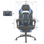 Kép 6/8 - Spirit of Gamer szék - MUSTANG Blue (állítható dőlés/magasság; kihajtható lábtartó; max.120kg-ig, kék)