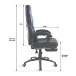 Kép 7/8 - Spirit of Gamer szék - MUSTANG Blue (állítható dőlés/magasság; kihajtható lábtartó; max.120kg-ig, kék)