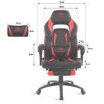 Kép 6/8 - Spirit of Gamer szék - MUSTANG Red (állítható dőlés/magasság; kihajtható lábtartó; max.120kg-ig, piros)