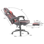 Kép 8/8 - Spirit of Gamer szék - MUSTANG Red (állítható dőlés/magasság; kihajtható lábtartó; max.120kg-ig, piros)