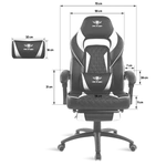 Kép 6/8 - Spirit of Gamer szék - MUSTANG White (állítható dőlés/magasság; kihajtható lábtartó; max.120kg-ig, fehér)