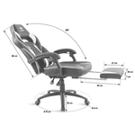 Kép 8/8 - Spirit of Gamer szék - MUSTANG White (állítható dőlés/magasság; kihajtható lábtartó; max.120kg-ig, fehér)