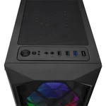 Kép 3/5 - Everest Számítógépház -  BUMPY (fekete; plexi; ATX; alsó táp; 1x120mm; 1xUSB3.0 + 2xUSB2.0, I/O; porszűrő)