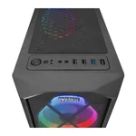 Kép 5/6 - Everest Számítógépház -  FLAT MESH (fekete; plexi; ATX; alsó táp; 4x120mm; 1xUSB3.0 + 2xUSB2.0, I/O; porszűrő)