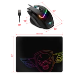 Kép 11/14 - Spirit of Gamer Egér - PRO-M3 RGB (Optikai, 7200DPI, 8 gomb, harisnyázott kábel, fekete) + egérpad