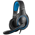 Kép 1/8 - Snopy Fejhallgató - SN-GX1 ERGO Blue (mikrofon, 3.5mm jack, hangerőszabályzó, nagy-párnás, 2.2m kábel, fekete-kék)