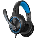 Kép 2/8 - Snopy Fejhallgató - SN-GX1 ERGO Blue (mikrofon, 3.5mm jack, hangerőszabályzó, nagy-párnás, 2.2m kábel, fekete-kék)