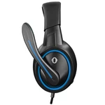 Kép 3/8 - Snopy Fejhallgató - SN-GX1 ERGO Blue (mikrofon, 3.5mm jack, hangerőszabályzó, nagy-párnás, 2.2m kábel, fekete-kék)