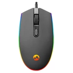 Kép 1/8 - Everest Gamer Egér - SM-GX66  (1600 DPI, 4gomb, 1,25m harisnyázott kábel, optikai, fekete, RGB LED)