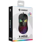 Kép 8/8 - Everest Gamer Egér - SM-G66 X-HOLE  (8000 DPI, 7gomb, 1,5m harisnyázott kábel,optikai, fekete, RGB LED)